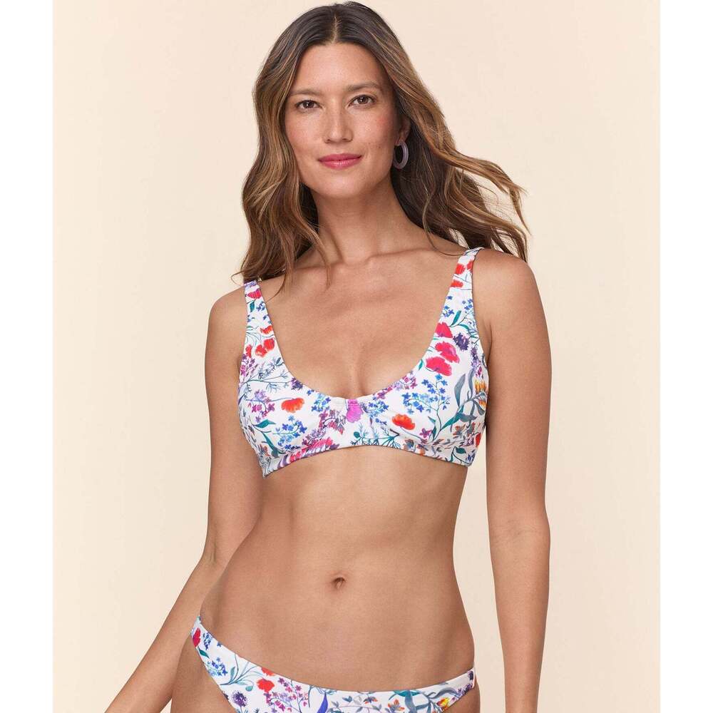 NWT Andie “The Mila” Bikini Top - Eco Nylon - Botanical Floral Size L